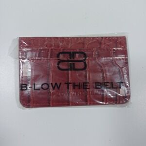 B-Low The Belt Croc Card Case Red Zipper On One Side
